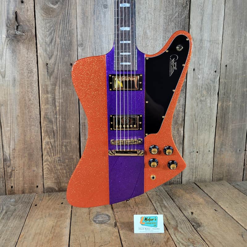 Kauer Banshee Custom Firebird Baritone - Tangelo Orange and Deep Purple Flake image 1