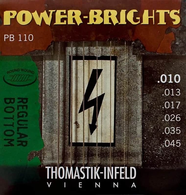 Thomastik-Infeld PB110 Power-Brights Regular Bottom Electric Guitar Strings Medium Light (.010-.045) image 1