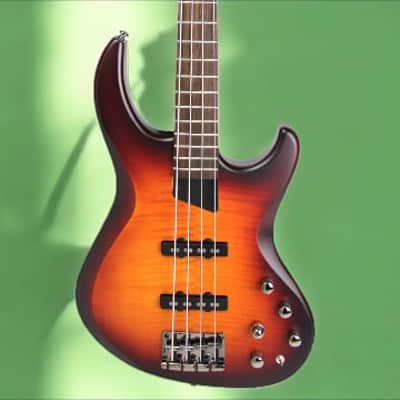 MTD Kingston Kingston Saratoga Deluxe 4 Deep Cherry Burst Satin, Indian Laurel Fretboard image 1
