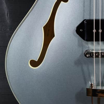 Eastman T64 Trapeze Iced Blue Metallic Hollowbody Electric Guitar image 8