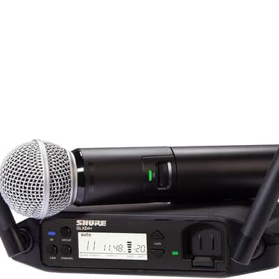 Shure GLXD24+/SM58 Dual Band Pro Digital Wireless Microphone System - 12-Hour Battery Life, 100 ft Range | SM58 Handheld Vocal Mic, Single Channel Receiver (GLXD24+/SM58-Z3) image 1