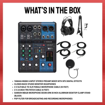 Yamaha MG06X 6-Input Compact Stereo Mixer with Effects Ultimate Recording Bundle image 7
