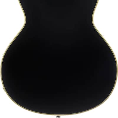 D'Angelico Excel Mini DC Tour Semi-hollowbody Electric Guitar - Solid Black Finish image 2