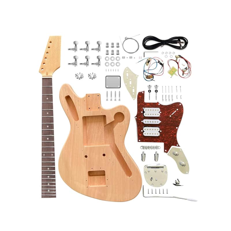 Diy Electric Guitar Kit Beginner Kit 6 String Right Handed With Mahogany Body Mahogany Neck Rosewood Fingerboard Chrome Hardware Build Your Own Guitar. image 1