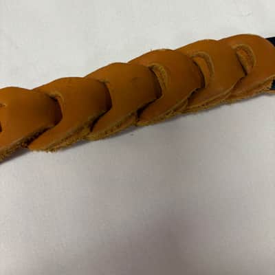 LM Glove LEATHER Weave Links MANDOLIN Strap Orange/Brown - FIRE SALE image 7