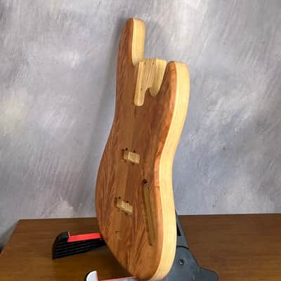 NOS High End Offset Bass Body – Highly figured Feathered Crotch American Cherry Top / Swamp Ash Back –Limited Supply R15 image 2