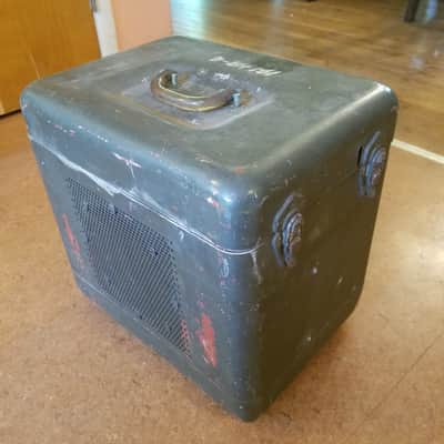 Jensen Federal Military speaker cab Projector Set AN/PFP-1 w/ Full-range P8P C5556 25 watt AlNiCo 8" 16 Ohm driver and cable 1954 - olive metal image 3