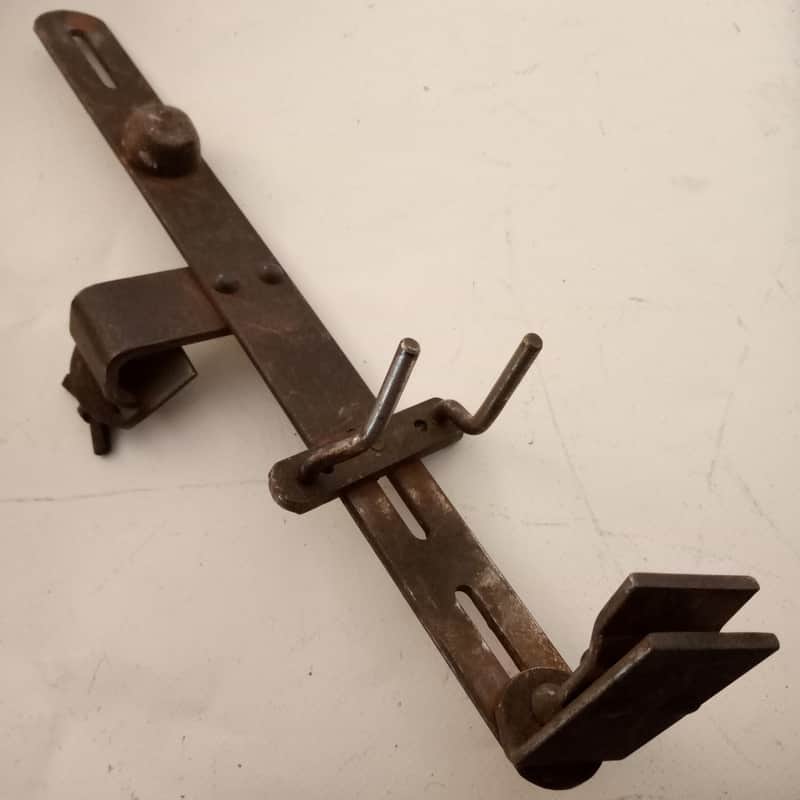 Ludwig/LeeCowbell+Wood-Block Mount Clamp-On Bass Drum Hoop Vintage 30s Nickel image 1