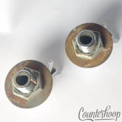 Gretsch Disappearing Spur Mounts Straight Bass Drum Leg Receivers 60s Chrome W&A image 2