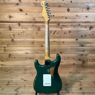 Fender Custom Shop Limited Edition 1964 L-Series Stratocaster Heavy Relic Electric Guitar - Aged Sherwood Green Metallic image 5