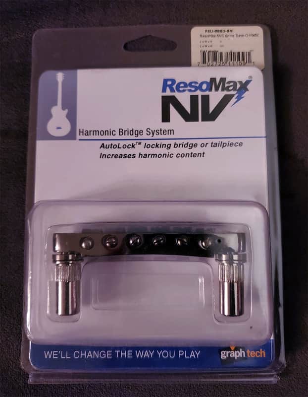 Graph Tech ResoMax NVS Harmonic Bridge System for 6mm Posts, Black Nickel, PSU-8863-BN image 1