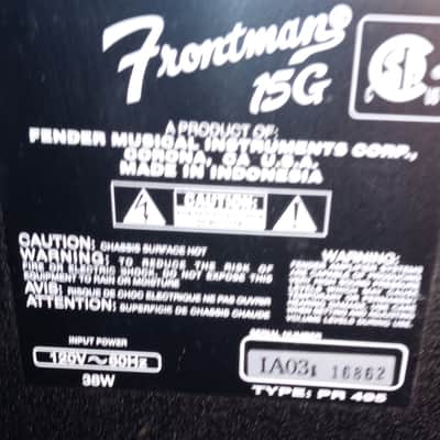 Fender Frontman 15G Black image 6