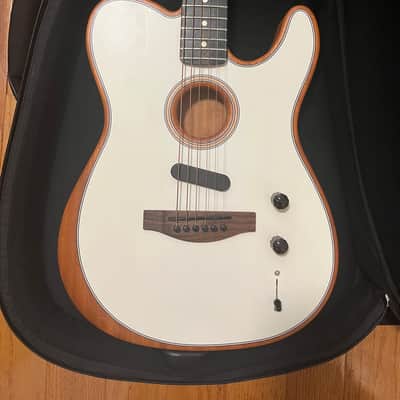 Fender Acoustasonic Player Telecaster with Case and New Strings - Arctic White image 2