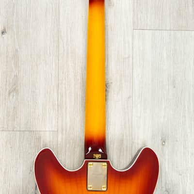 Mint Hagstrom VIK67-G-VSB '67 Viking II Semi-Hollow Guitar, Resinator Fretboard, Vintage Sunburst image 6