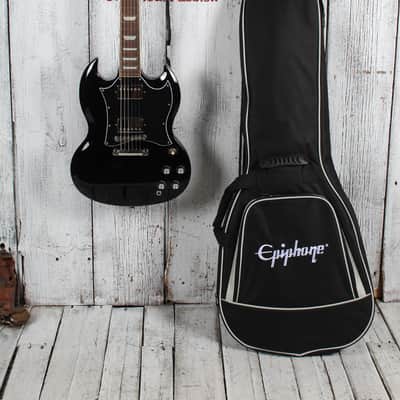 Epiphone SG Standard Solid Body Electric Guitar Ebony Finish with Gig Bag image 2