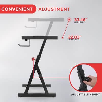 Heavy Duty Folding Keyboard Stand - Sturdy Reinforced Z Design w/ Adjustable Width & Height, Foam Padded Arms, Digital Piano Stand, Fits 54-88 Key Electric Pianos & Used for Travel & Storage image 3