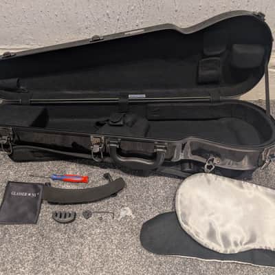Glasser GCC-V4/4 2023 Violin (Black), Glasser Bow, Eastman Hard Case and Accessories image 11