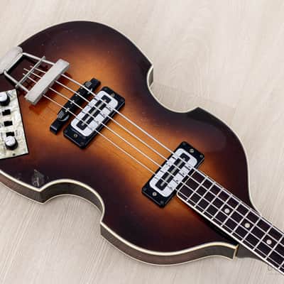 1974 Hofner 500/1 Beatle Bass Vintage Violin Bass Sunburst w/ Blade Pickups, Case image 10