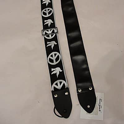 D'andrea Ace Reissue ACE6 Peace Jacquard Weave 2" wide Guitar Strap 2016 Black / White image 5