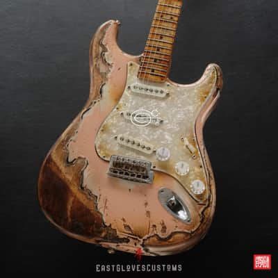 Fender Stratocaster 60th Anniversary Shell Pink Heavy Aged Relic by East Gloves Customs image 6