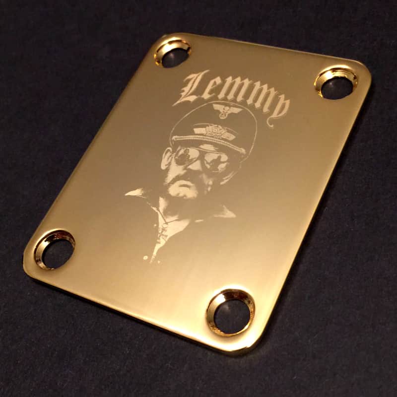 GUITAR NECK PLATE Custom Engraved Etched - Fits Fender - LEMMY Kilmister Motorhead - Gold image 1