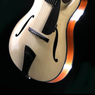 Timothy Bram Mahogany Thin Line Tribute Archtop Model # 15, near Mint condition, 14 1/2" Lower Bout Natural image 17
