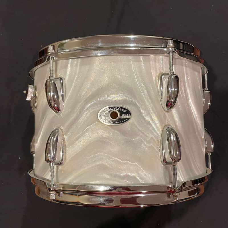Slingerland Tom 8" x 12" Early 70s White Satin Flame Pearl image 1