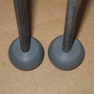 new old stock Gambal GPXH1 (UG13GPXH1) Glockenspiel, Bells, Xylophone Percussive Keyboard MALLETS, 1 & 1/4 inches Gray Very Hard Nylon Flat Ball Heads with Black Synthetic Shafts, with original packaging, from 1990s - early 2000s image 12