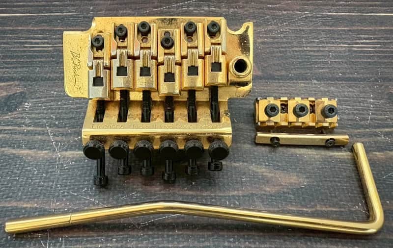 GOTOH B.C. Rich Logo GE1988T Floyd Rose Tremolo Bridge Gold w/Lock Nut Arm Japan image 1