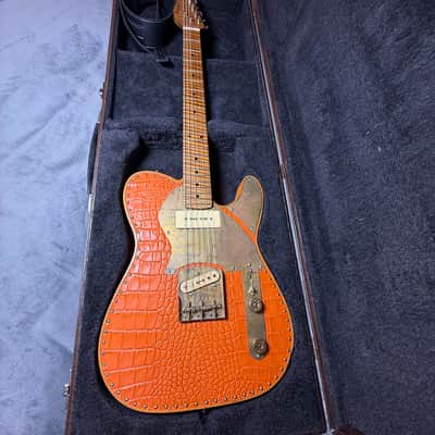 Paoletti Nancy Leather top 2019 - Orange Crocodile Leather Top image 19