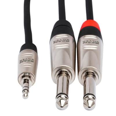 Hosa HMP-003Y Pro Stereo Breakout Cable, REAN 3.5 mm TRS to Dual 1/4" TS - 3 Foot image 3