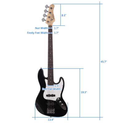 Glarry Electric Bass Guitar  w/20W Amplifier Black image 10