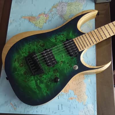 Ibanez RGDIX6MPB-SBB Iron Label Surreal Blue Burst sent in a case image 2