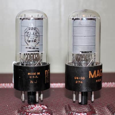RCA 6V6GTA 6V6GT VT107 PERFECT MATCH PAIR GRAY PLATE TEST NOS++ VINTAGE 1963-64 image 2