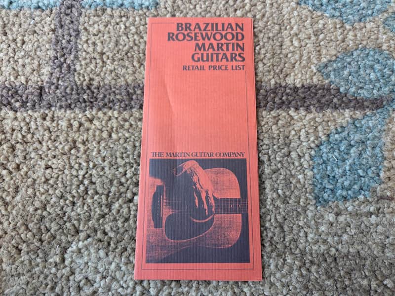 Vintage 1984 Martin Brazilian Rosewood Guitar Price List! Rare, Original Case Candy! image 1