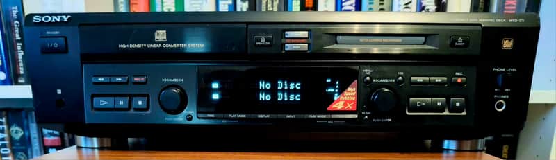 Sony MXD-D3 CD to MiniDisc Recorder/Player Deck, Serviced w/remote, manual and blank disc image 1