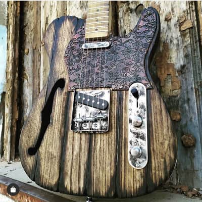 American Vintage Old Wood Engraved Pickguard image 6