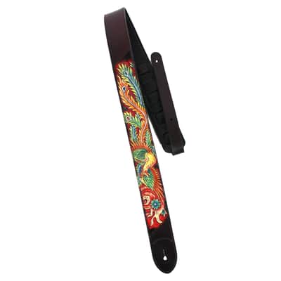 Walker & Williams KB-33 Skinny Carob Brown Premium Grain Leather Strap w/Hand Tooled Phoenix image 5