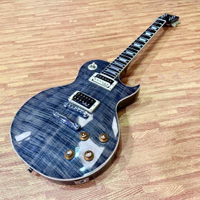 🔥MINT🔥 Vintage V100T BK ReIssued Series Electric Guitar~ Flamed Thru Black LP! image 2