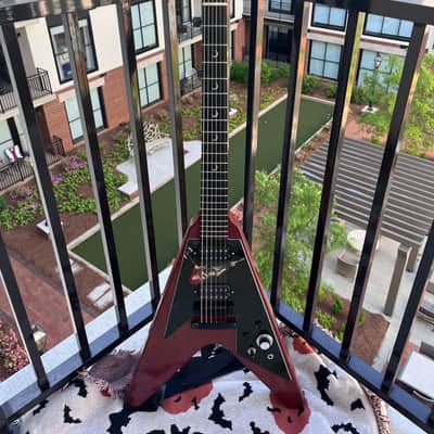 Gibson Flying V Crescent Moon 2002 - Worn Cherry image 1