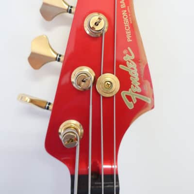Vintage 1995 Fender Contemporary Precision Bass Lyte Standard MIJ Red With Soft Case Great Bass! image 7
