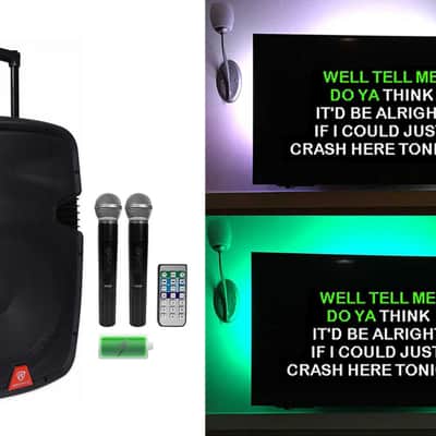 Rockville 15" Portable Karaoke Machine/System w/ (2) Wireless Microphones+LED's image 12
