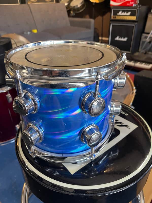Custom 8 Inch Rack Tom Reflective Blue image 1