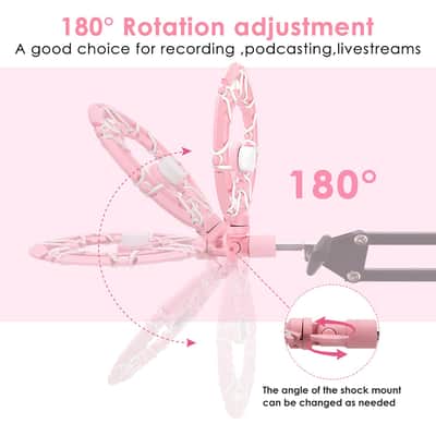 Seiren Mini Microphone Shock Mount - Pink Shock Mount And Pop Filter Compatible For Razer Seiren Mini Mic, Mic Anti Vibration Reduces Vibration Noise Matching Boom Arm By image 5
