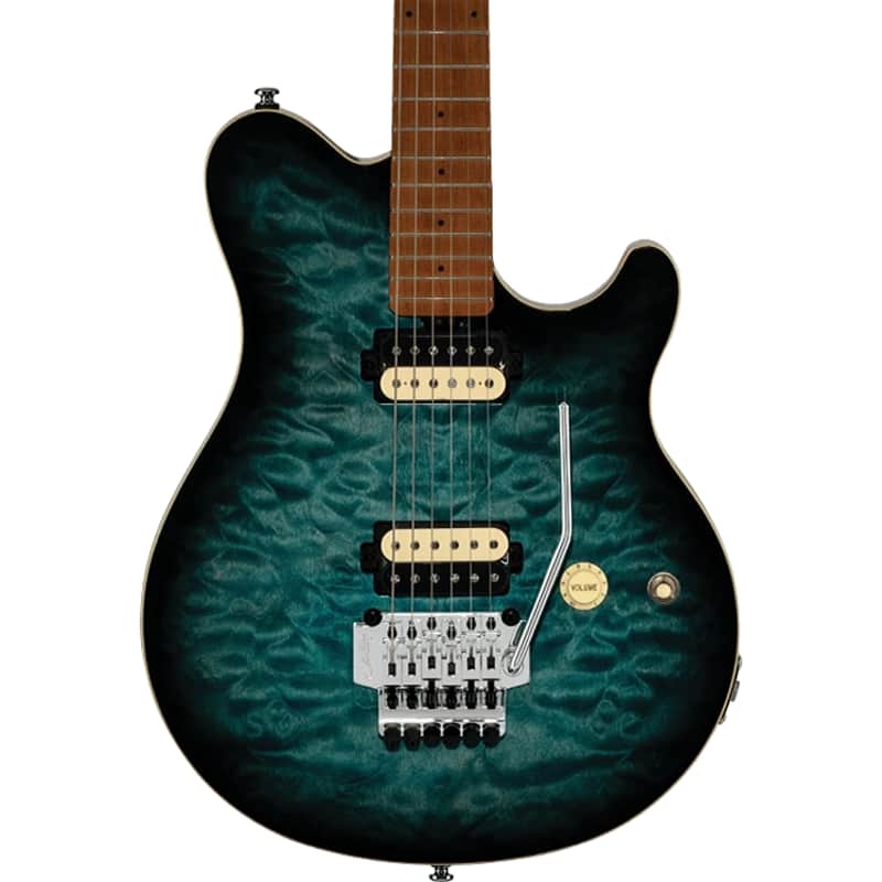 Sterling By Music Man AX50 Axis Quilted Maple Electric Guitar - Yucatan Blue image 1