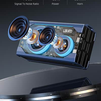 LEKATO Bluetooth Speaker, Portable Transparent Wireless Speakers with Bass, Shower Speaker Mixed RGB Light, 25W HD Stereo Sound, 12H+ Playtime, Waterproof Party Speaker Gifts for Travel Outdoor Beach image 3