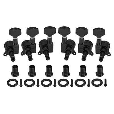 3L3R Guitar Machine Heads Locking Tuning Key Pegs Tuners Replacement Compatible with Stratocaster Telecaster Electric or Acoustic Guitars (Black) image 2