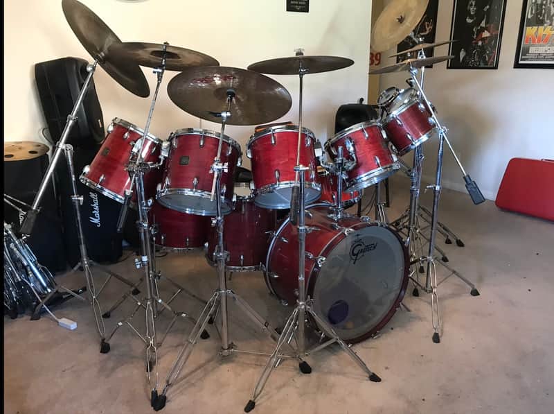 Gretsch Drum Jasper maple USA 1982 Wine red image 1