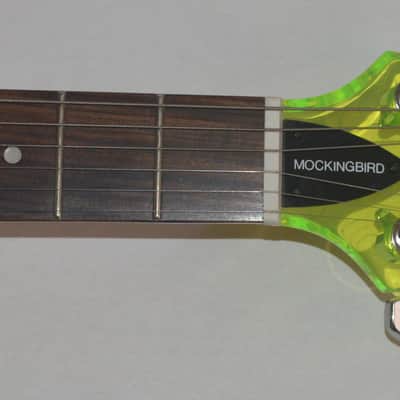 B.C. Rich Mockingbird Clear Acrylic Green Namm 1999 Mint Original Hard Case Rick Derringer Owned image 6