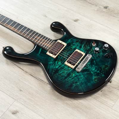 Fibenare Erotic Dalmat Guitar, Ebony Fretboard, 5A Poplar Burl Top, Emerald Green image 1